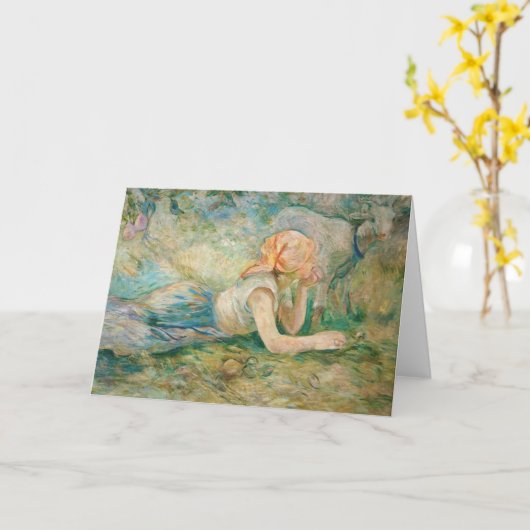 Berthe Morisot - Shepherdess Resting Kaart (Gele Bloem)