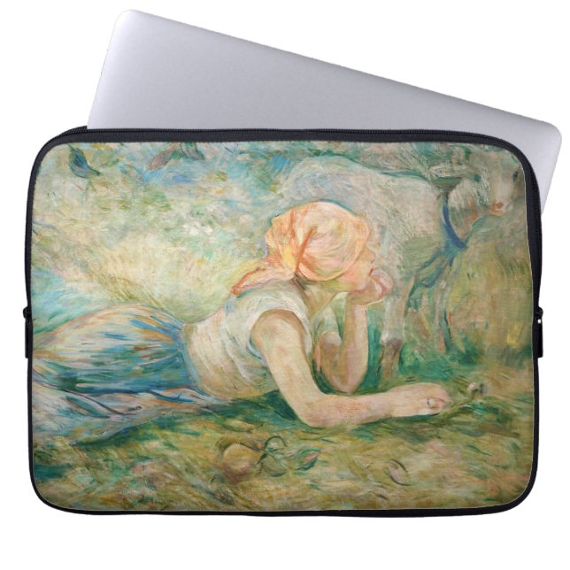 Berthe Morisot - Shepherdess Resting Laptop Sleeve (Voorkant)