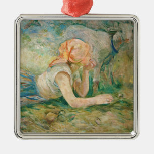 Berthe Morisot - Shepherdess Resting Metalen Ornament