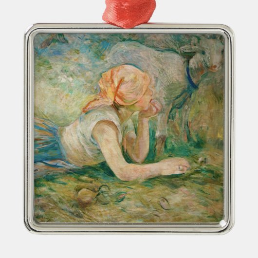 Berthe Morisot - Shepherdess Resting Metalen Ornament (Voorkant)
