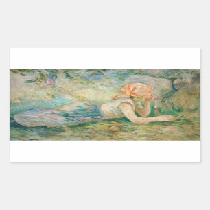 Berthe Morisot - Shepherdess Resting Rechthoekige Sticker