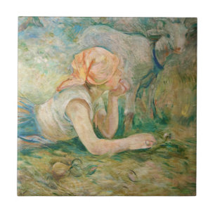 Berthe Morisot - Shepherdess Resting Tegeltje