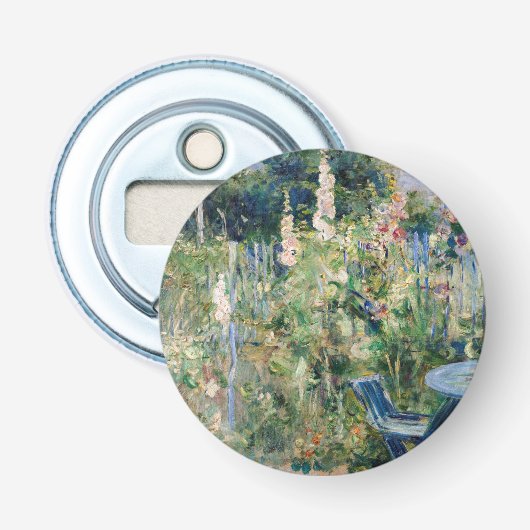 Berthe Morisot - Stockrozen Button Flesopener (Voorkant)