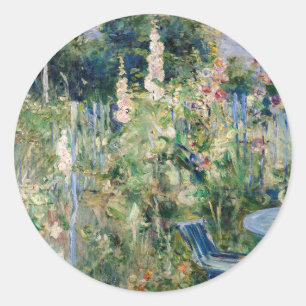Berthe Morisot - Stockrozen Ronde Sticker