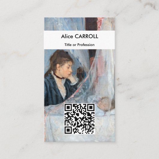 Berthe Morisot - The Cradle - QR Code Visitekaartje (Voorkant)