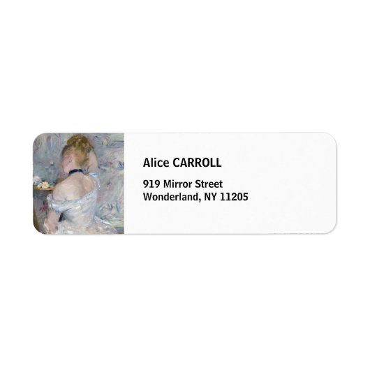 Berthe Morisot - Vrouw bij haar toilet Etiket (Voorkant)