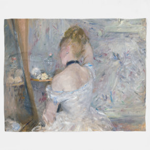 Berthe Morisot - Vrouw bij haar toilet Fleece Deken