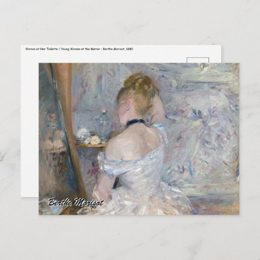 Berthe Morisot - Vrouw bij Haar Toilette Briefkaart (Voorkant / Achterkant)