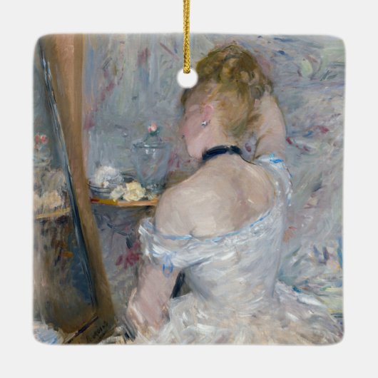 Berthe Morisot - Vrouw bij Haar Toilette Keramisch Ornament (Achterkant)