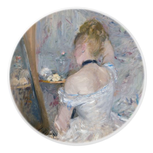 Berthe Morisot - Vrouw bij Haar Toilette Keramische Knop (Voorkant)