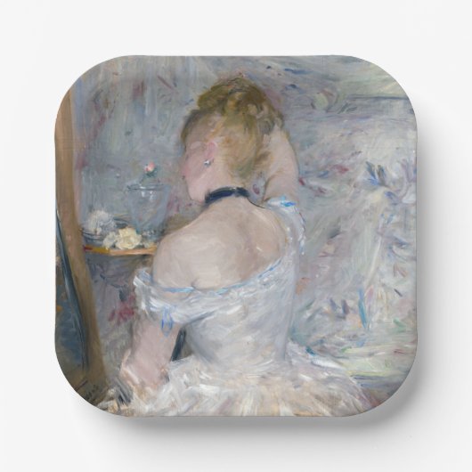 Berthe Morisot - Vrouw bij Haar Toilette Papieren Bordje (Voorkant)