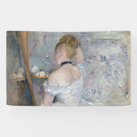 Berthe Morisot - Vrouw bij Haar Toilette Spandoek (Horizontaal)