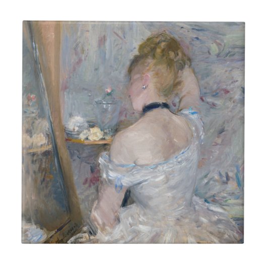 Berthe Morisot - Vrouw bij Haar Toilette Tegeltje (Voorkant)