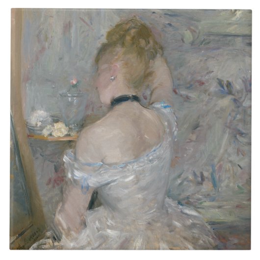 Berthe Morisot - Vrouw bij Haar Toilette Tegeltje (Voorkant)