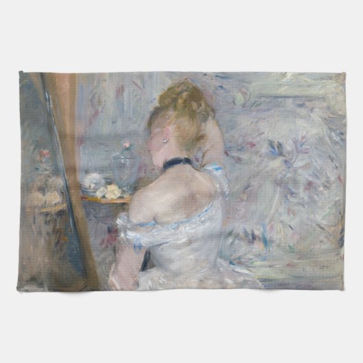 Berthe Morisot - Vrouw bij Haar Toilette Theedoek (Horizontaal)