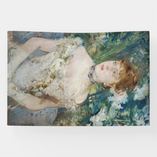 Berthe Morisot - Young Girl in a Ball Gown Spandoek (Horizontaal)