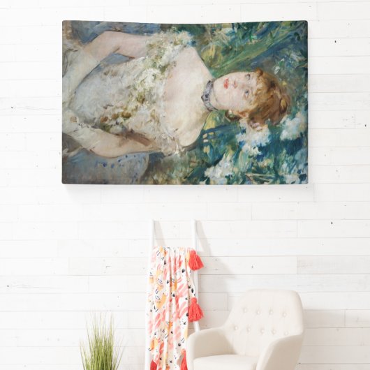 Berthe Morisot - Young Girl in a Ball Gown Spandoek (Insitu)