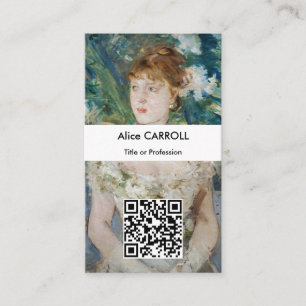 Berthe Morisot - Young Girl in Ball Gown - QR-code Visitekaartje