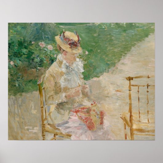 Berthe Morisot - Young Woman Knitting Poster (Voorkant)