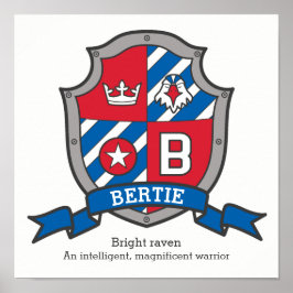 Bertie letter b jongensnaam betekenis crest poster