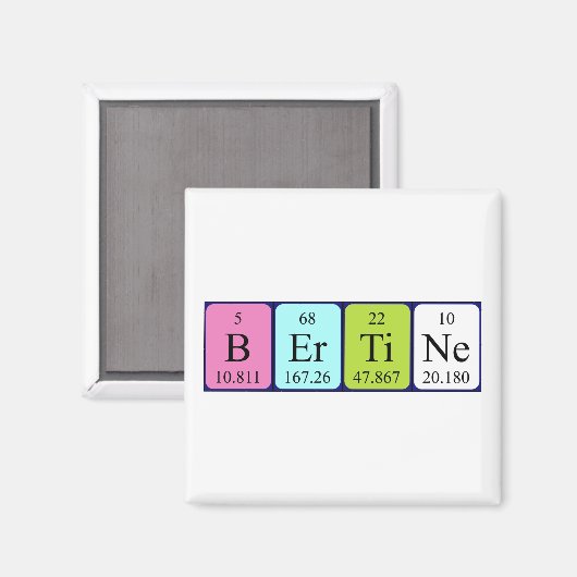 Bertine periodieke table name magnet (Voorkant / Achterkant)