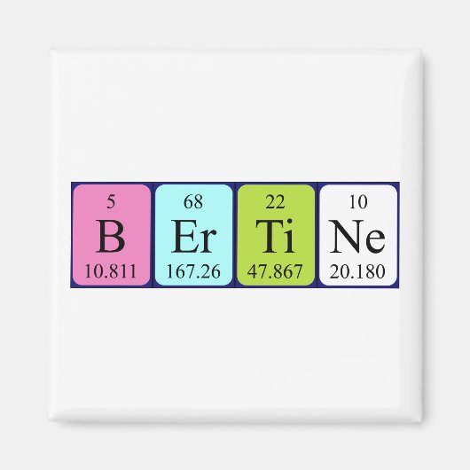 Bertine periodieke table name magnet (Voorkant)