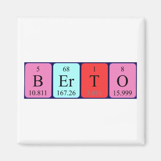 Berto periodiek table name magnet (Voorkant)