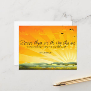 Bertolt Brecht Inspirerend quote "Change" Postca Briefkaart