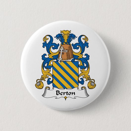 Berton Family Crest Ronde Button 5,7 Cm (Voorkant)