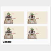 Bertrand de badger kerst van/naar stickers (Vel)