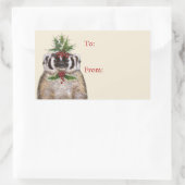 Bertrand de badger kerst van/naar stickers (Tas)