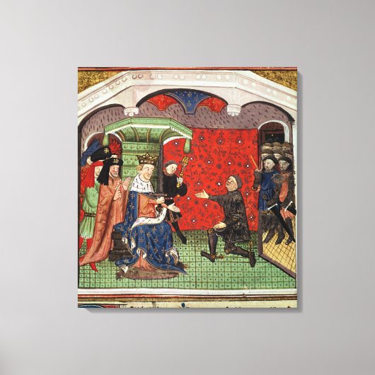 Bertrand du Guesclin voor Charles V Canvas Afdruk (Voorkant)