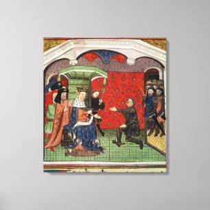 Bertrand du Guesclin voor Charles V Canvas Afdruk