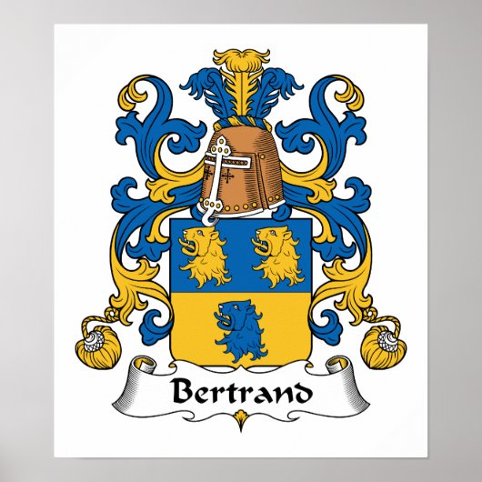 Bertrand Family Crest Poster (Voorkant)