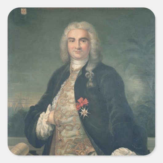 Bertrand-Francois Mahe de la Bourdonnais Vierkante Sticker (Voorkant)