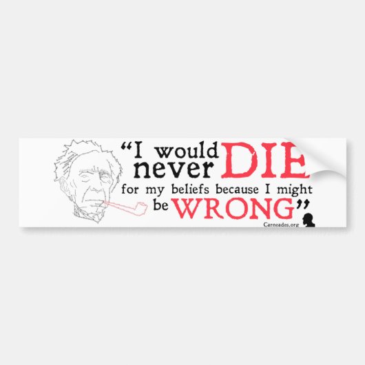 Bertrand Russell Bumpersticker (Voorkant)