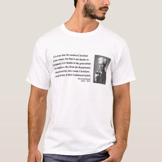 Bertrand Russell Citaat 6b T-shirt (Voorkant)
