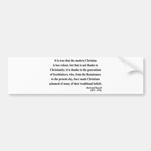 Bertrand Russell Quote 6a Bumpersticker (Voorkant)