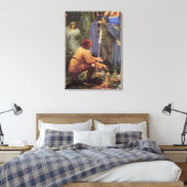 Bertuccio's Bride (door Edward Robert Hughes) Canvas Afdruk (Insitu (Slaapkamer))