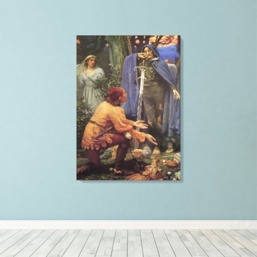 Bertuccio's Bride (door Edward Robert Hughes) Canvas Afdruk (Insitu (Houten vloer))