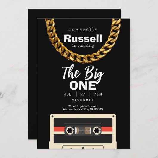 Beruchte 1 1e verjaardag uitnodiging (Voorkant / Achterkant)