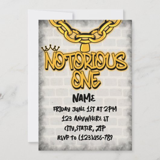 Beruchte 1 1e verjaardag uitnodiging (Voorkant)