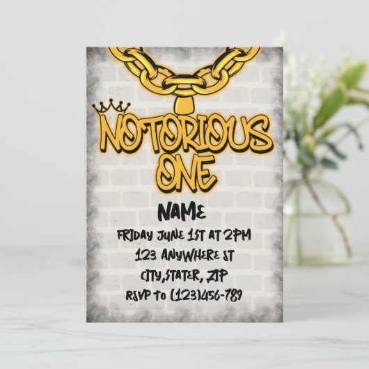 Beruchte 1 1e verjaardag uitnodiging (Staand voorkant)