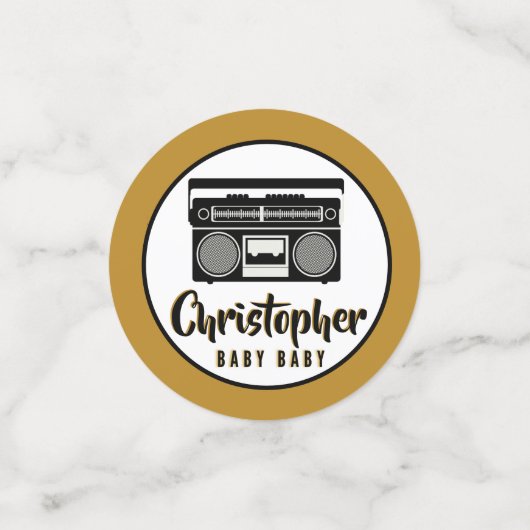 beruchte 1| 90's Hip Hop 1st Birthday Photo Con Confetti (Kleine voorkant)