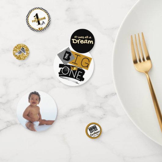 beruchte 1| 90's Hip Hop 1st Birthday Photo Con Confetti (Groep)