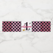 beruchte 1| PINK 90's Hip Hop 1st verjaardag Waterfles Etiket (Enkel label)