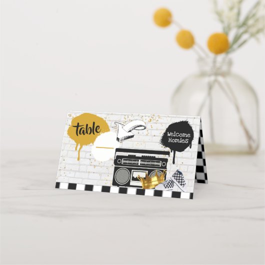 beruchte 1| Retro Hip Hop 1e verjaardag Foto Plaatskaartje (Voorkant)