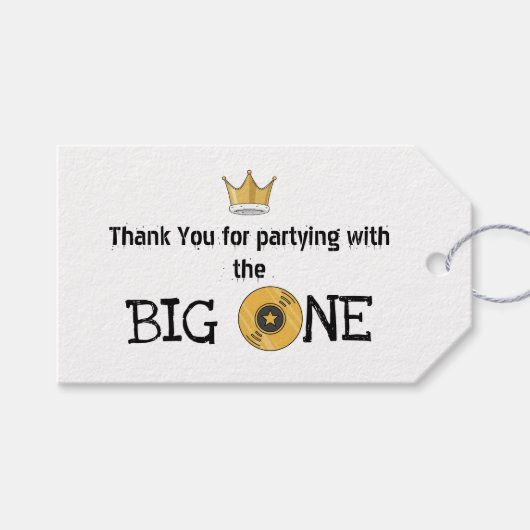 Beruchte Big ONE 1e verjaardag Bedankt Cadeaulabel (Voorkant (Horizontaal))