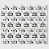 Beruchte één retro hiphop 1e verjaardag cadeaupapier (Vlak)