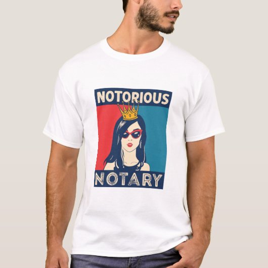 beruchte notaris public Funny Parody T-shirt (Voorkant)